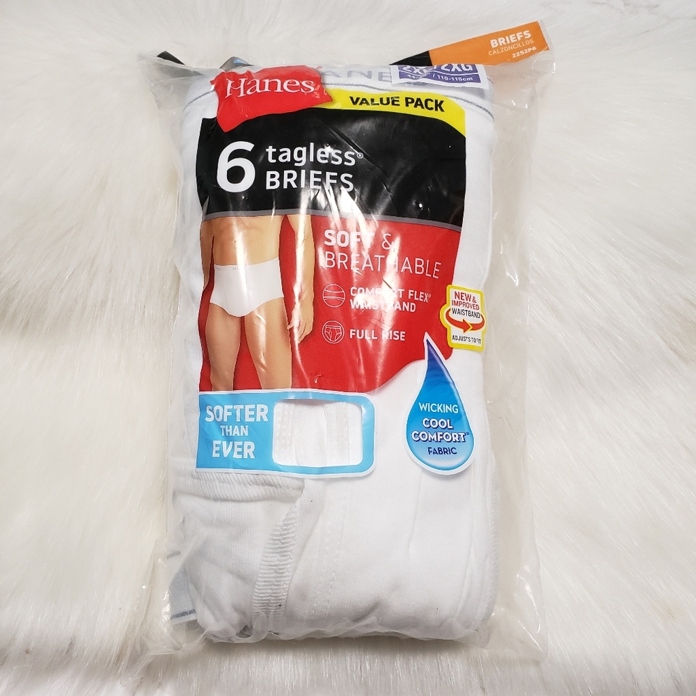 Hanes Men's value pack  plus size tagless briefs.